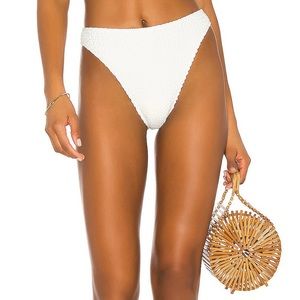 LPA White Esme Scrunch Bikini Bottoms